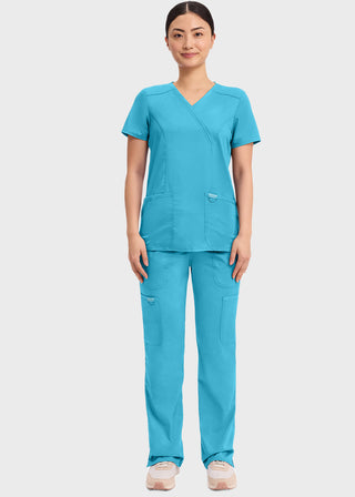 Cherokee Workwear Revolution Womens Mock Wrap Top