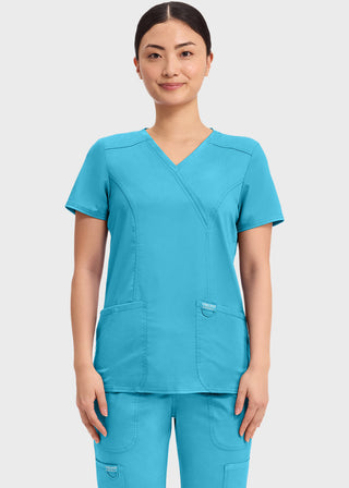 Cherokee Workwear Revolution Womens Mock Wrap Top