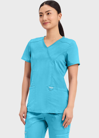 Cherokee Workwear Revolution Womens Mock Wrap Top