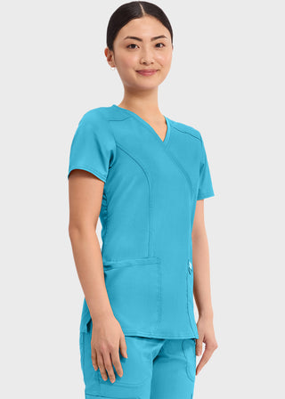 Cherokee Workwear Revolution Womens Mock Wrap Top