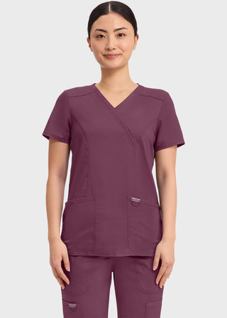 Cherokee Workwear Revolution Womens Mock Wrap Top