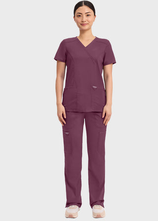 Cherokee Workwear Revolution Womens Mock Wrap Top