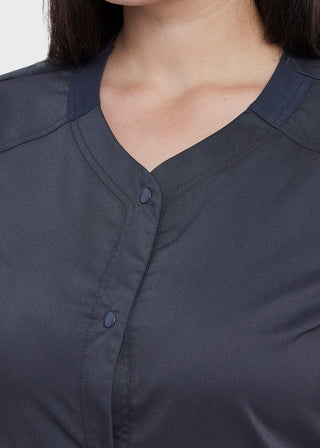 Cherokee Workwear Revolution Women's Snap Front V-Neck Top