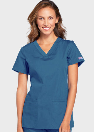 Cherokee Workwear Women's Contemporary Fit V-neck Top