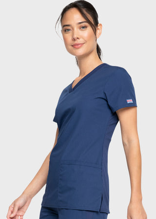 Cherokee Workwear Women's Contemporary Fit V-neck Top