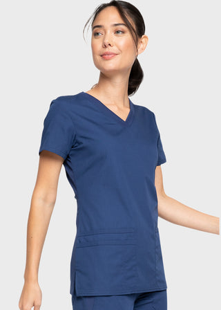 Cherokee Workwear Women's Contemporary Fit V-neck Top