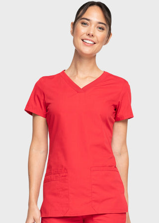 Cherokee Workwear Women's Contemporary Fit V-neck Top