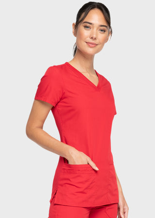 Cherokee Workwear Women's Contemporary Fit V-neck Top