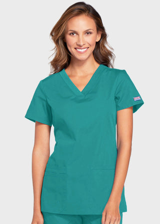 Cherokee Workwear Women's Contemporary Fit V-neck Top