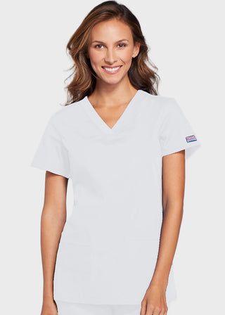 Cherokee Workwear Women's Contemporary Fit V-neck Top