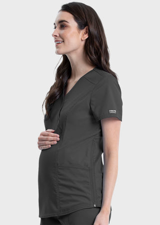 Cherokee Workwear Revolution Women's Maternity Mock Wrap Top