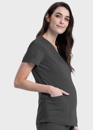 Cherokee Workwear Revolution Women's Maternity Mock Wrap Top