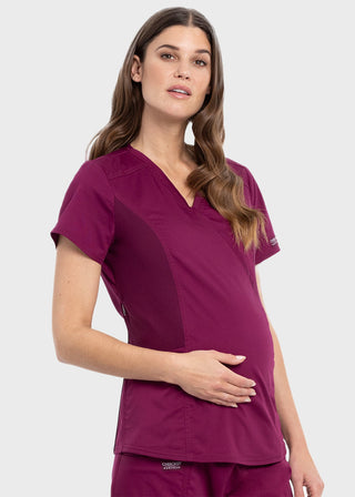 Cherokee Workwear Revolution Women's Maternity Mock Wrap Top