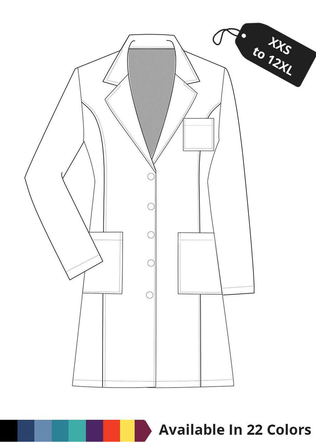 PU Made to Order Women's 37 Inches Long Lab Coat