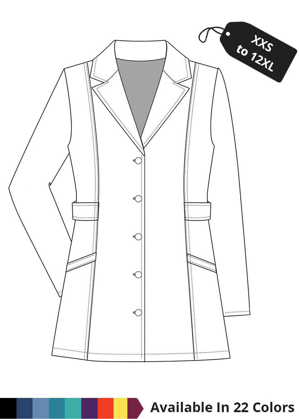 PU Made to Order Women's 30 Inches Short Lab Coat