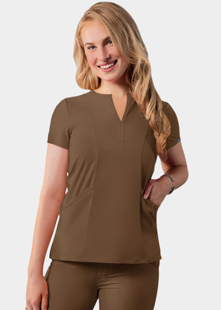 Adar Women's Bib Front Smock V-neck scrub Top