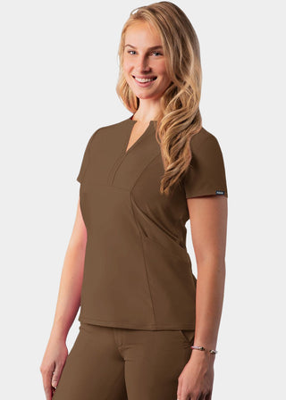 Adar Women's Bib Front Smock V-neck scrub Top