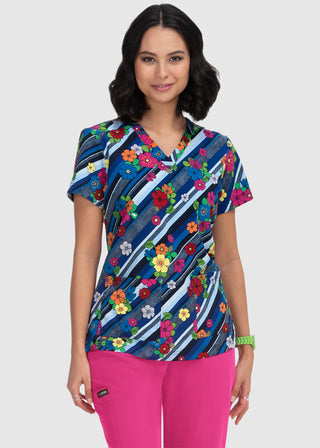 Koi French Bull by koi Lulu Women's Calypso Print Scrub Top