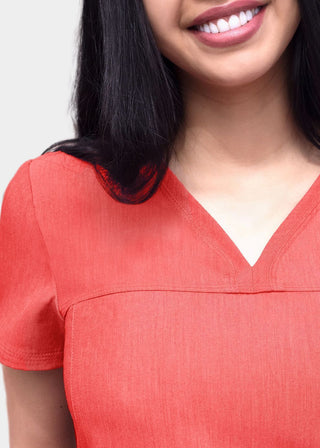 Adar Pro Women's Sweetheart Solid Scrub Top