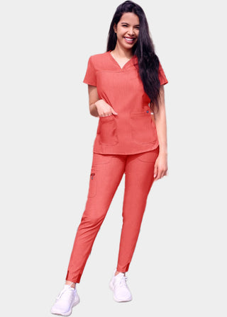 Adar Pro Women's Sweetheart Solid Scrub Top