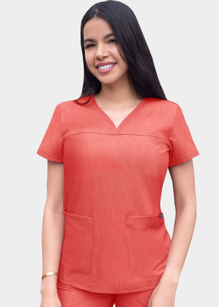 Adar Pro Women's Sweetheart Solid Scrub Top