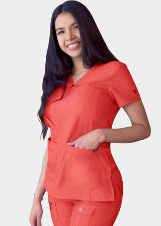 Adar Pro Women's Sweetheart Solid Scrub Top