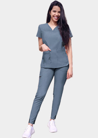 Adar Pro Women's Sweetheart Solid Scrub Top