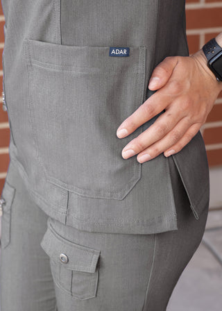 Adar Pro Women's Elevated Solid Scrub Top