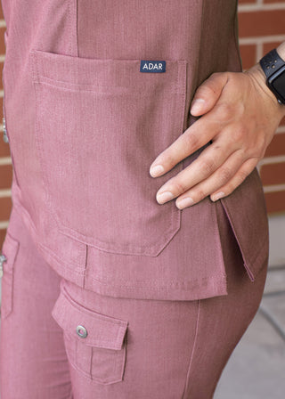 Adar Pro Women's Elevated Solid Scrub Top