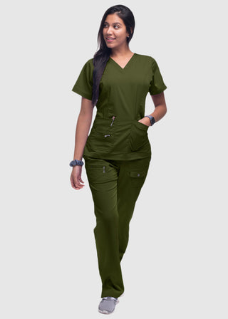 Adar Pro Women's Elevated Solid Scrub Top