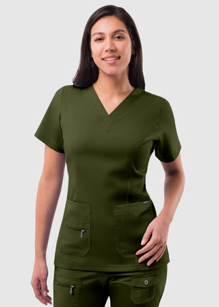 Adar Pro Women's Elevated Solid Scrub Top