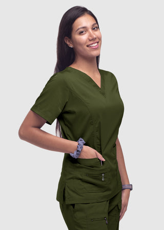 Adar Pro Women's Elevated Solid Scrub Top