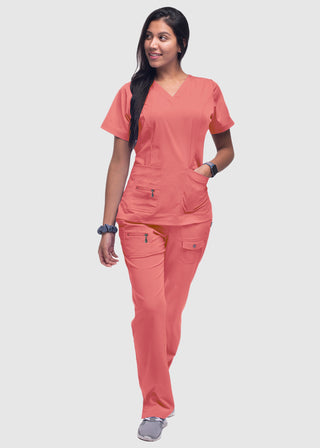 Adar Pro Women's Elevated Solid Scrub Top