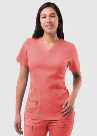 Adar Pro Women's Elevated Solid Scrub Top