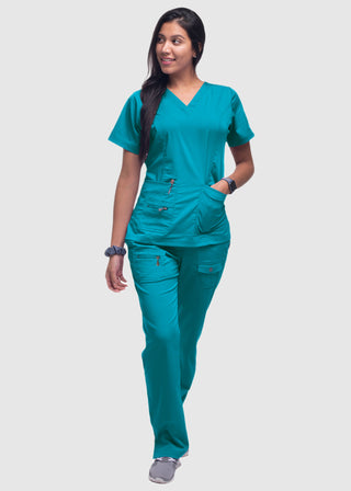 Adar Pro Women's Elevated Solid Scrub Top