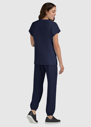 koi SmileyWorld Ecstatic Women's Zipper-Neck Scrub Top