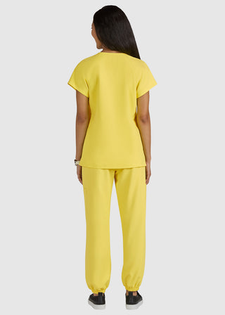 koi SmileyWorld Ecstatic Women's Zipper-Neck Scrub Top