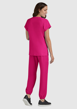 koi SmileyWorld Ecstatic Women's Zipper-Neck Scrub Top