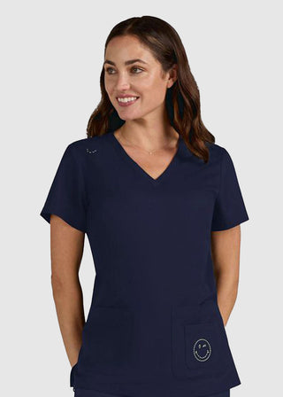 Koi SmileyWorld Blissful Women's 3-Pocket V-Neck Scrub Top