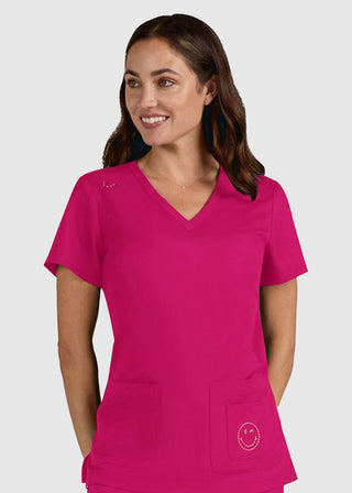 Koi SmileyWorld Blissful Women's 3-Pocket V-Neck Scrub Top