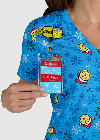 Koi SmileyWorld Adoring Women's Feeling Jolly Print Scrub Top