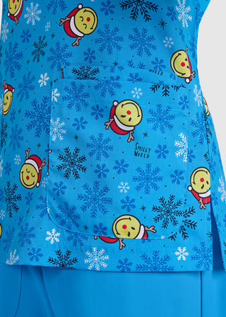 Koi SmileyWorld Adoring Women's Feeling Jolly Print Scrub Top