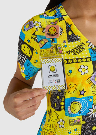 Koi SmileyWorld Adoring Women's Keep Smiling Print Scrub Top