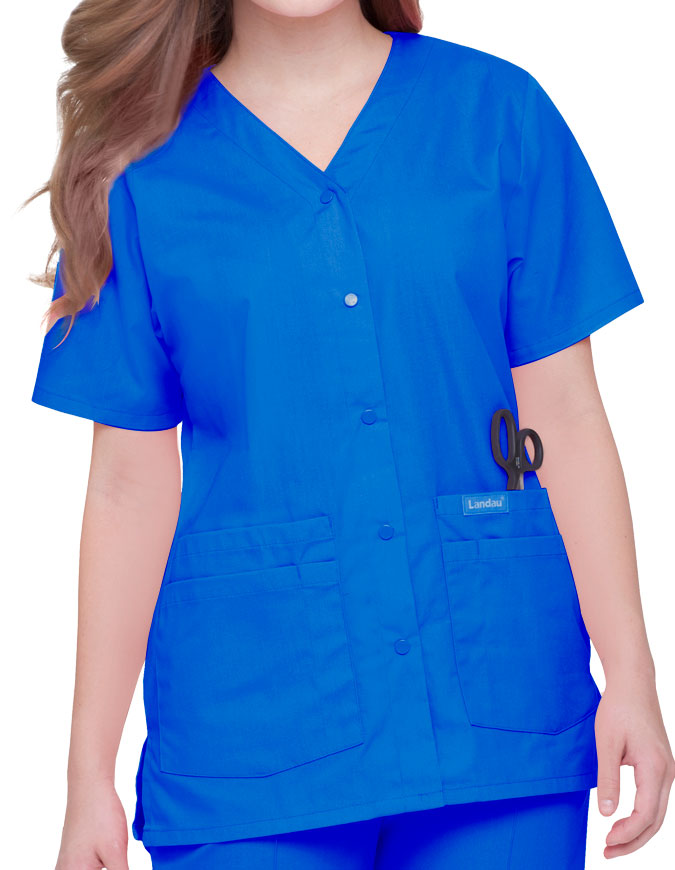 8232 FREE SHIPPING! Landau Women's Short Sleeve Snap Front V-Neck Tunic 8232 FREE SHIPPING! Landau Women's Short Sleeve Snap Front V-Neck Tunic